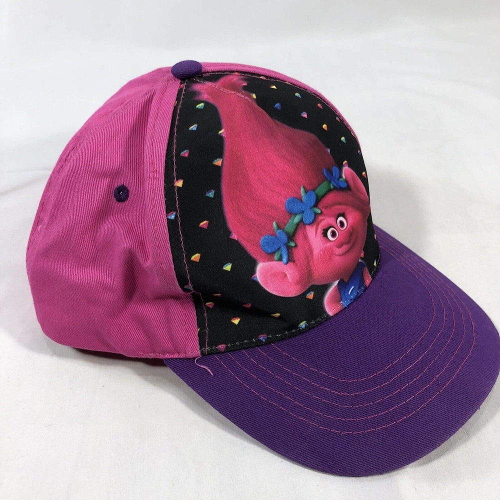 Dreamworks Trolls Baseball Hat Girls Pink Purple Adjustable Snapback Cap OSFM - Picture 3 of 13